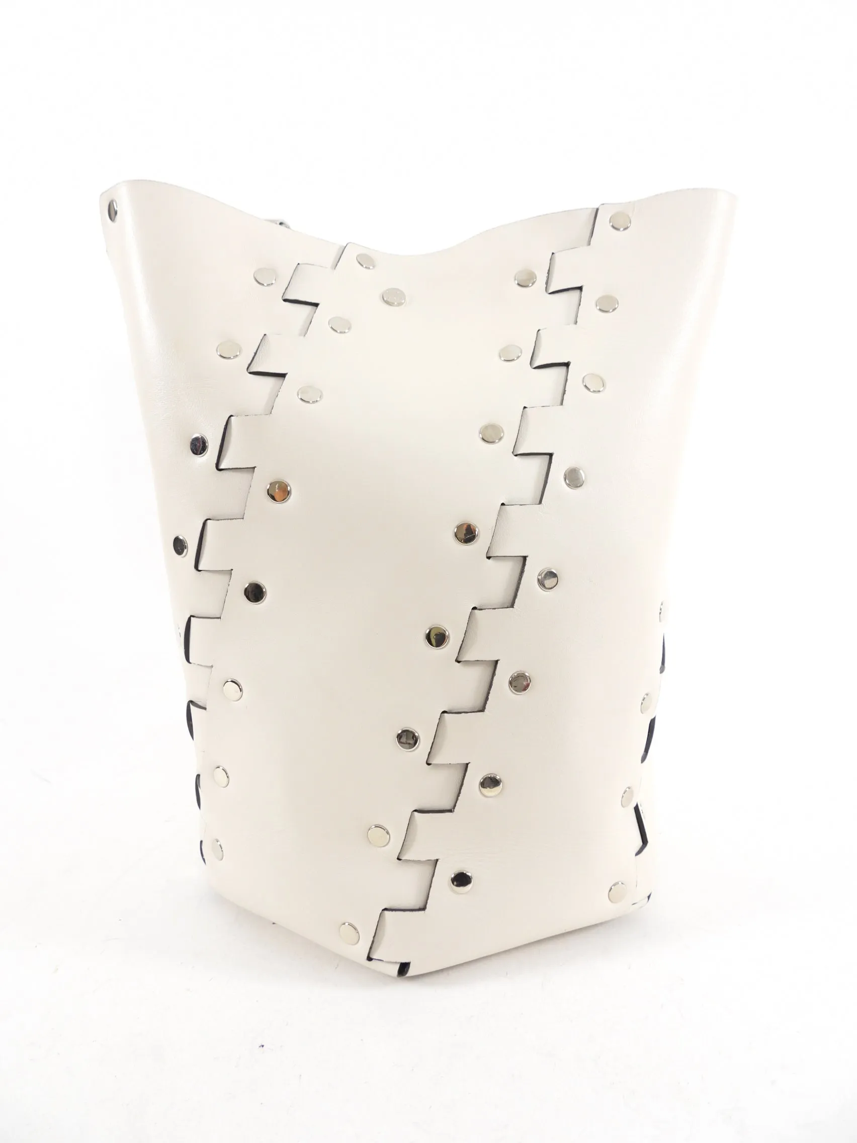 Proenza Schouler White Leather Stud Hex Tote Bag