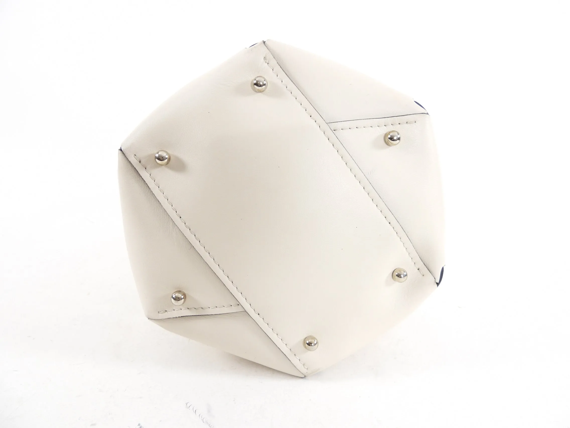 Proenza Schouler White Leather Stud Hex Tote Bag