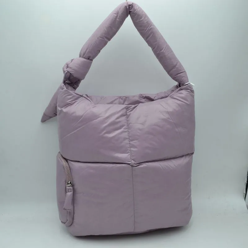 Puffer shoulder bag - mauve