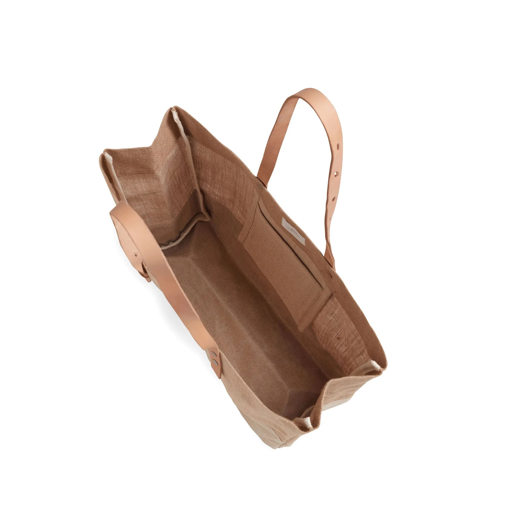 Shoulder Market Bag in Natural with Large Monogram