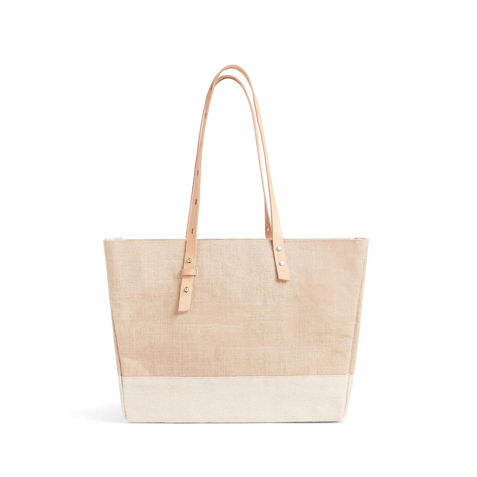 Shoulder Market Bag in Natural with Large Monogram