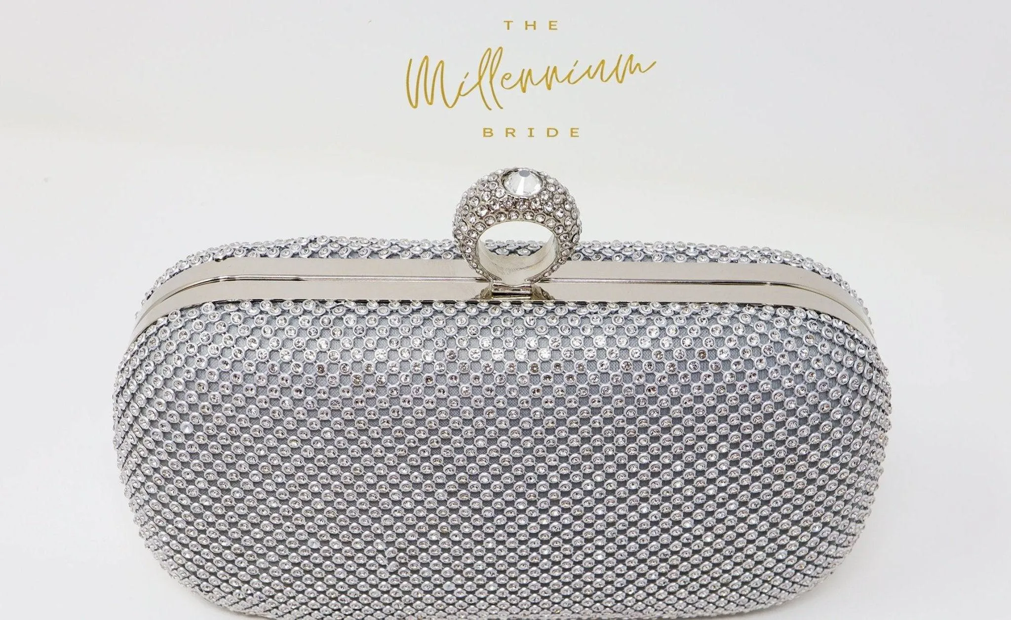 Silver Crystal Wedding Clutch, Statement Bag, Evening Clutch, Wedding Clutch, Bridal Bag, White Cross Body Bag