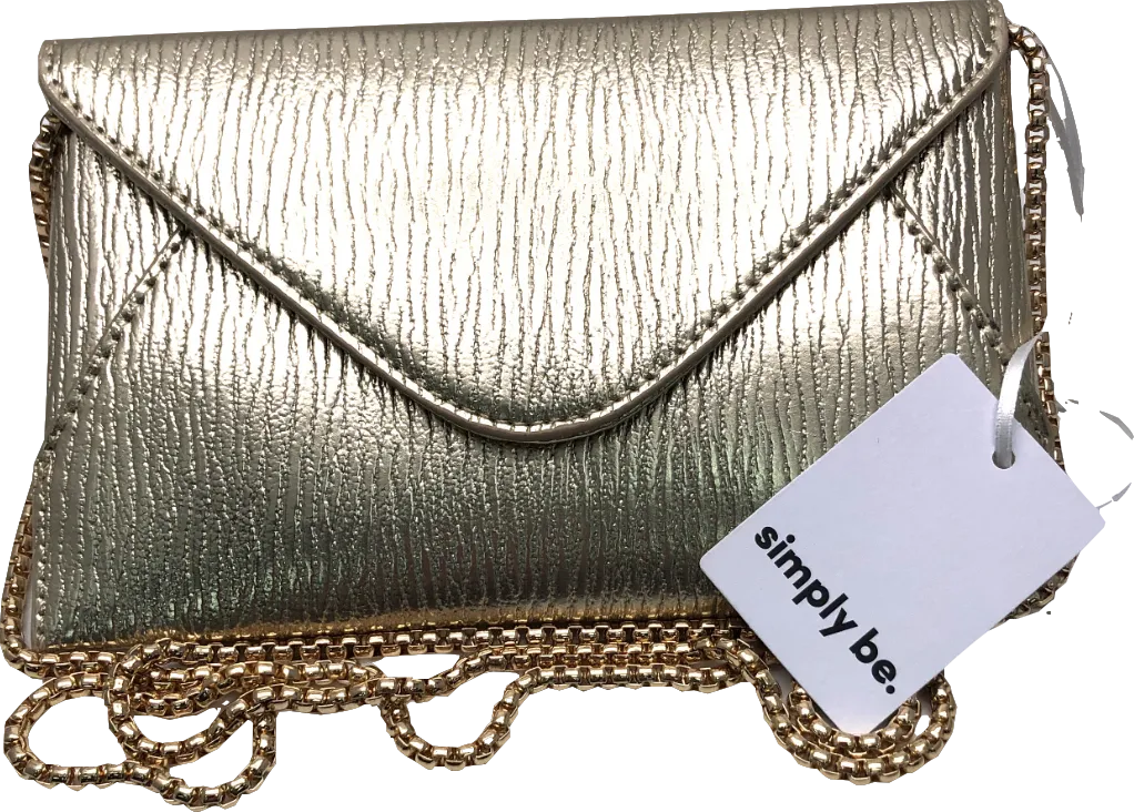 SimplyBe Metallic Gold Mini Clutch Bag One Size