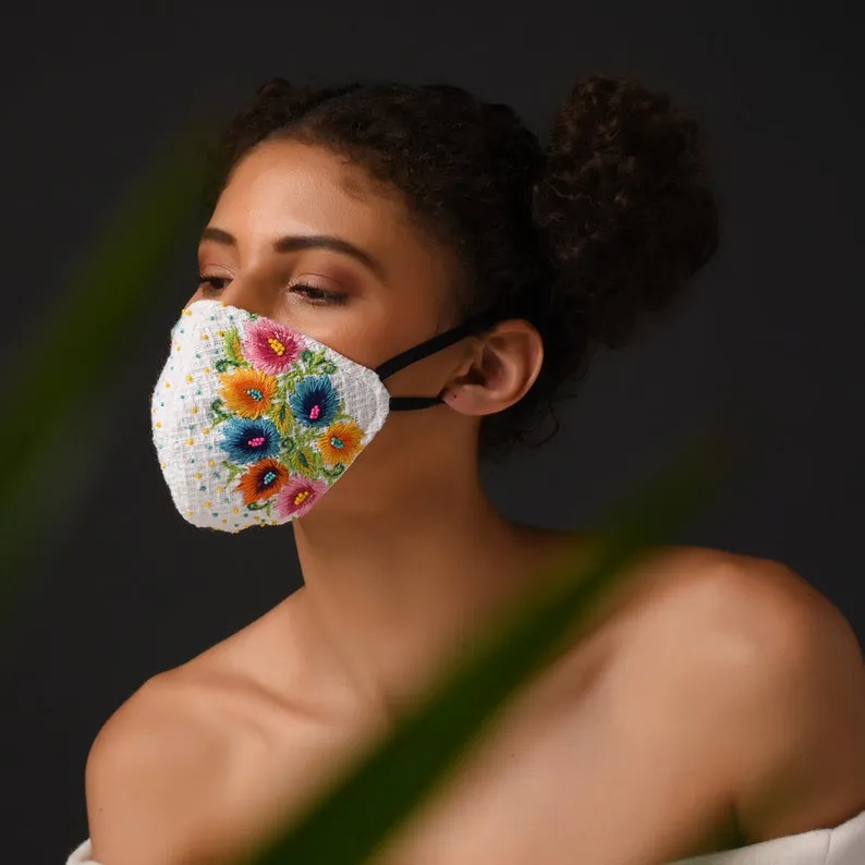 Spring Season Embroidered Mask