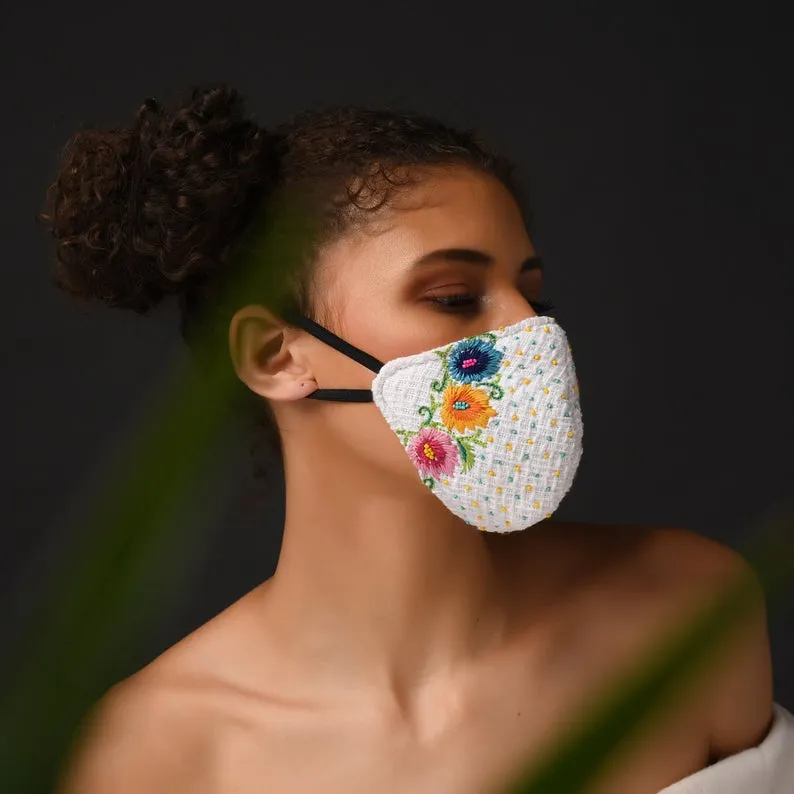 Spring Season Embroidered Mask