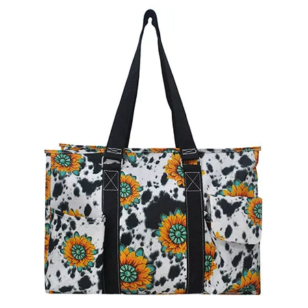 Sunflower Farm NGIL Zippered Caddy Large Organizer Tote Bag