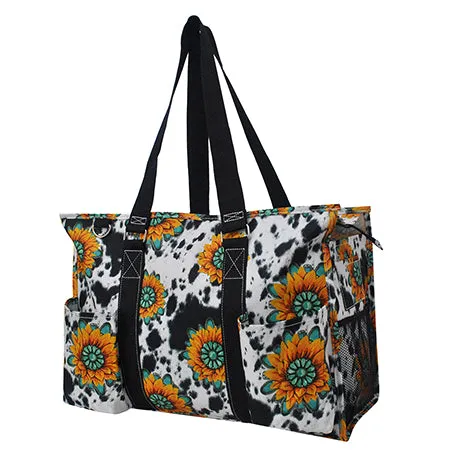 Sunflower Farm NGIL Zippered Caddy Large Organizer Tote Bag