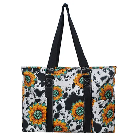 Sunflower Farm NGIL Zippered Caddy Large Organizer Tote Bag