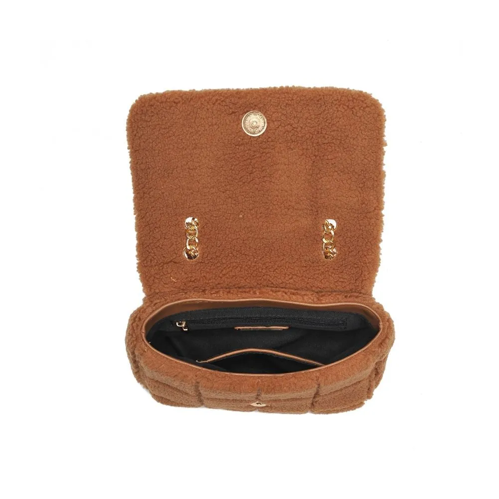 Teddy Sherpa Designer Bag in Caramel