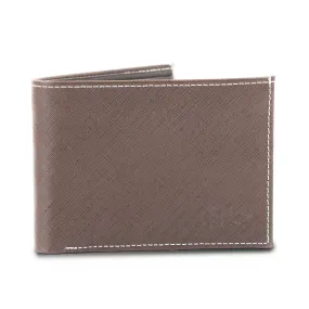 Textured Leather Wallet-Brown