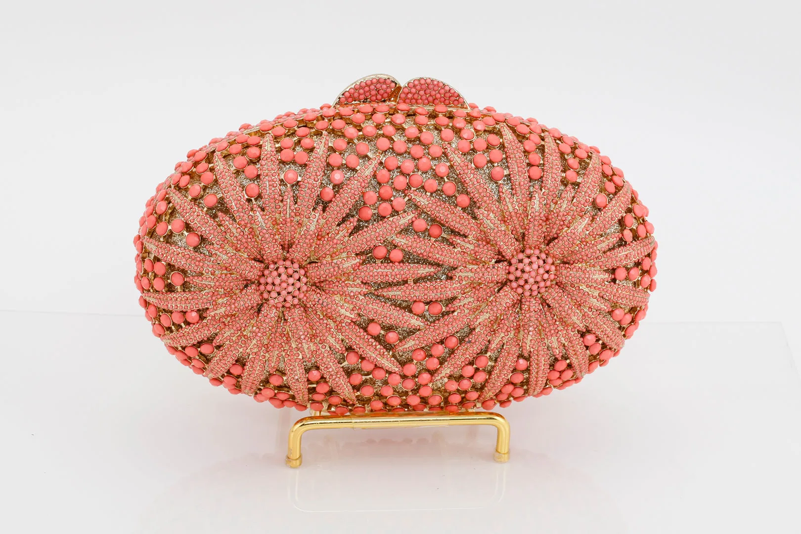 Twin Coral Starburst Evening Bag