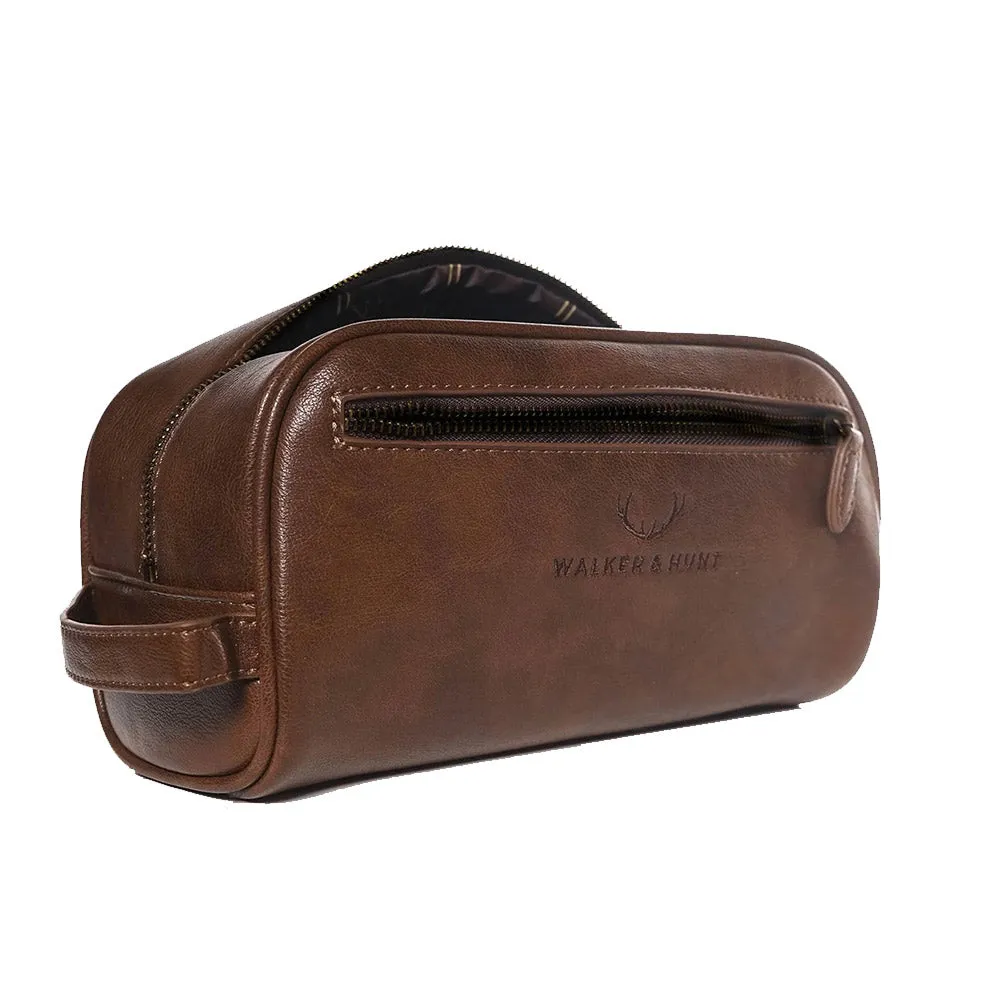 Walker & Hunt Large Wash Bag | Brown