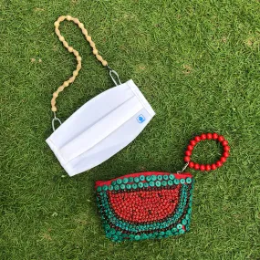 Watermelon Beaded Wallet- Mask Kit