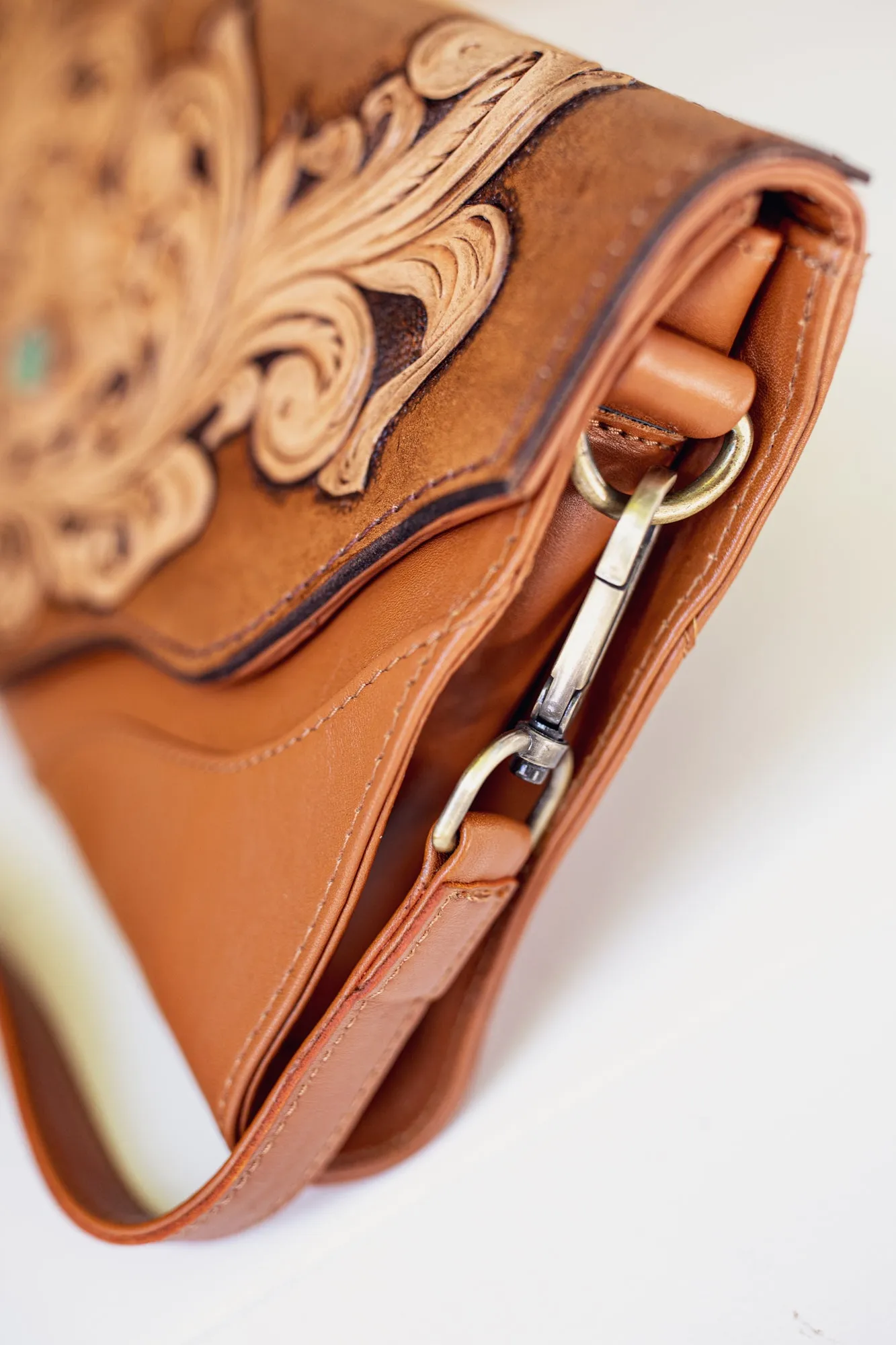 Western Floral Clutch with Turquoise